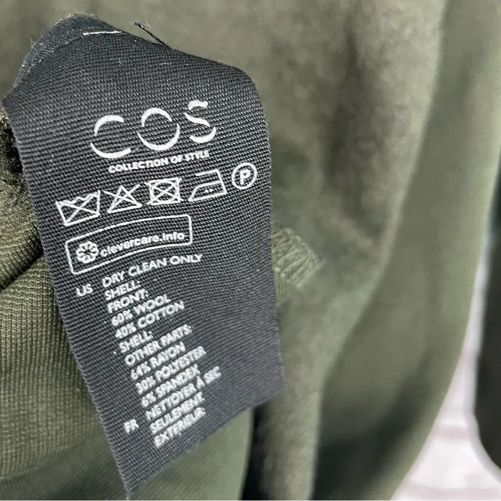 COS‎ Wool Blend Green A-Line Dress Size XS
